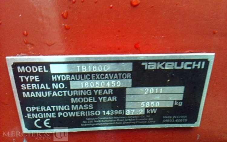 TAKEUCHI MINIPELLE TB160-C -AN2011  16050450