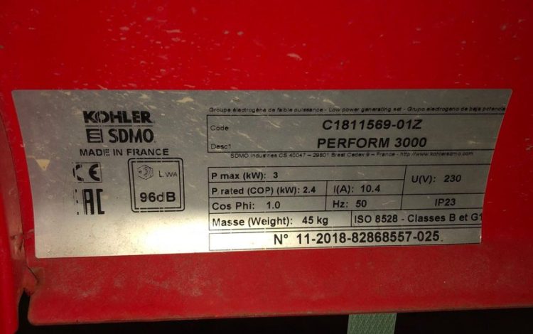 SDMO PERFORM 3000  66MAM12026