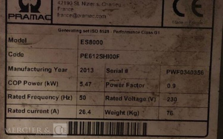 PRAMAC ES8000  65MAM12026