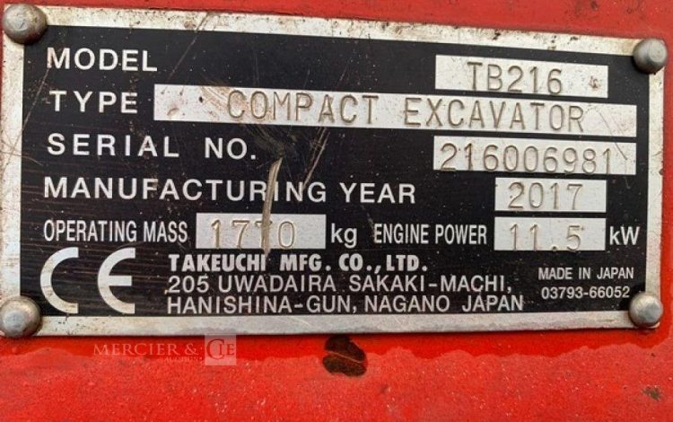 TAKEUCHI TB216  2380561