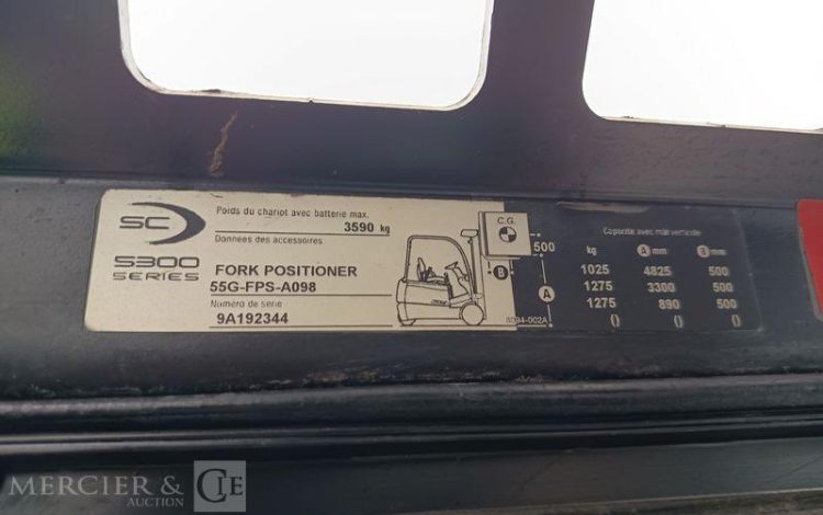 CROWN CHARIOT ELEVATEUR FRONTAL SC 5320 1,6 ELECTRIQUE – CAPACITE 1,2 TONNES – 832 H  92344