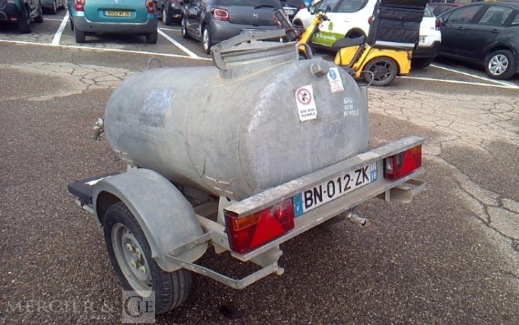 ECIM REMORQUE TONNE A EAU 500L 1 ESSIEU PTAC 750KG  BN-012-ZK