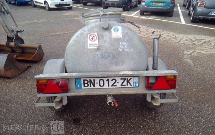 ECIM REMORQUE TONNE A EAU 500L 1 ESSIEU PTAC 750KG  BN-012-ZK