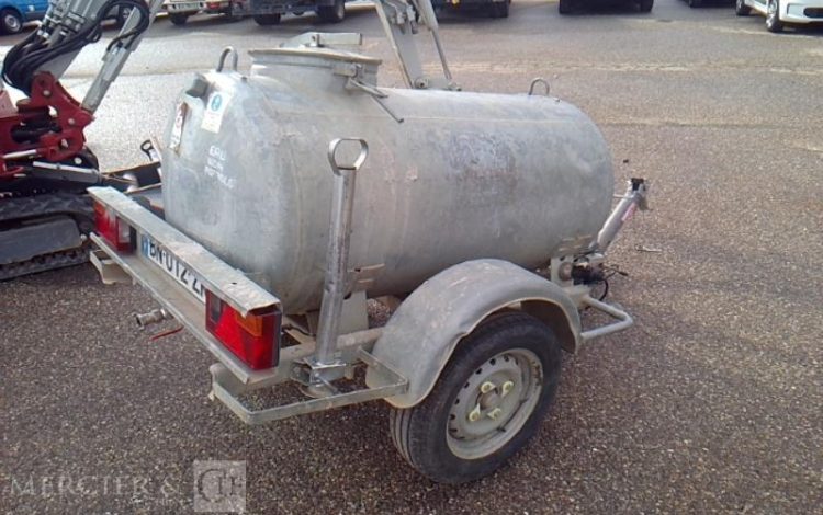 ECIM REMORQUE TONNE A EAU 500L 1 ESSIEU PTAC 750KG  BN-012-ZK