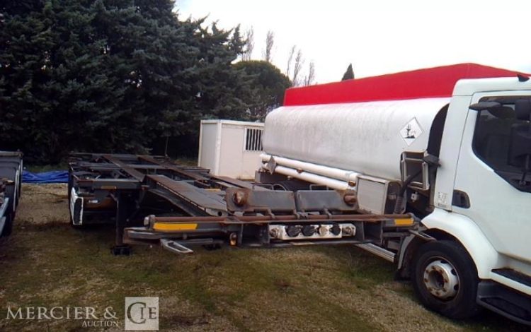 GENERIQUE SEMI REMORQUE PORTE CONTAINER 3 ESSIEUX PTAC38T GRIS CK-835-PC