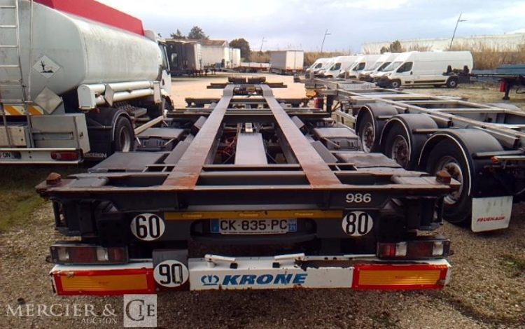 GENERIQUE SEMI REMORQUE PORTE CONTAINER 3 ESSIEUX PTAC38T GRIS CK-835-PC