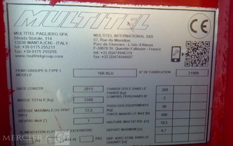 MULTITEL 35-110 NACELLE SUR VL MULTITEL 160 ALU 16M 4327H ROUGE DS-584-CW