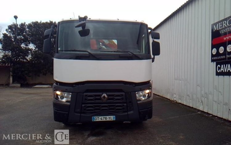 RENAULT C 380 PLATEAU GRUE RIDELLES 6X2 PTAC 26T BLANC DT-476-YL