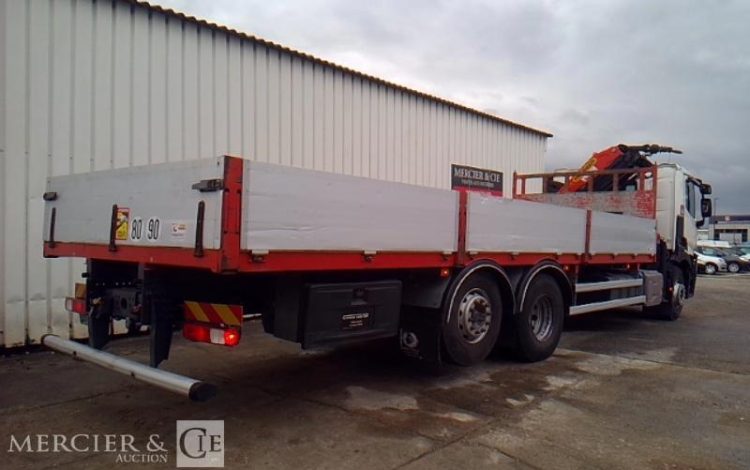 RENAULT C 380 PLATEAU GRUE RIDELLES 6X2 PTAC 26T BLANC DT-476-YL