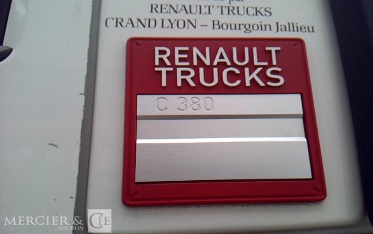 RENAULT C 380 PLATEAU GRUE RIDELLES 6X2 PTAC 26T BLANC DT-476-YL