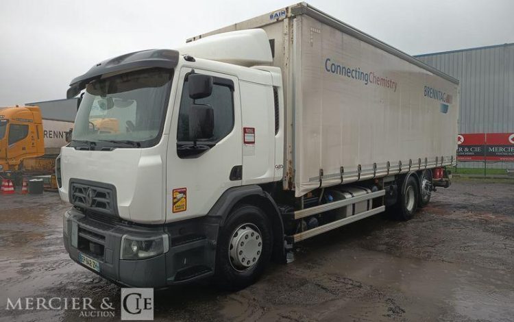 RENAULT D26 WIDE P6X2 BACHE AVEC HAYON DHOLLANDIA – PTAC 19 TONNES – DIESEL – ANNEE 2017 BLANC EP-942-ZH