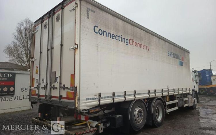 RENAULT D26 WIDE P6X2 BACHE AVEC HAYON DHOLLANDIA – PTAC 19 TONNES – DIESEL – ANNEE 2017 BLANC EP-942-ZH