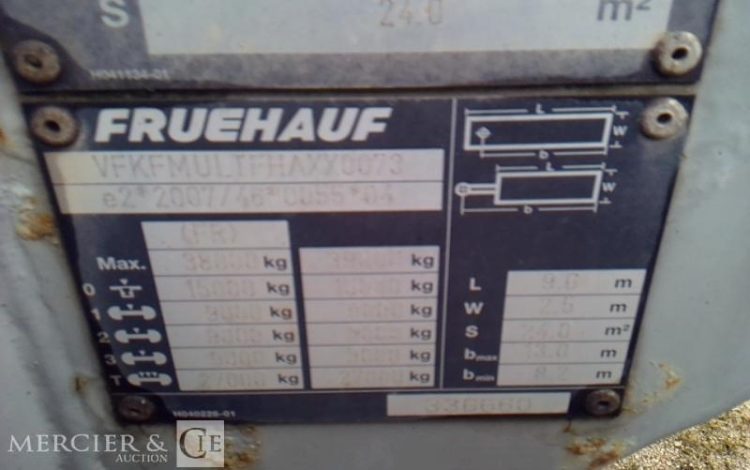 FRUEHAUF SEMI REMORQUE PORTE CONTAINER 3 ESSIEUX PTAC 38T GRIS ET-606-PF