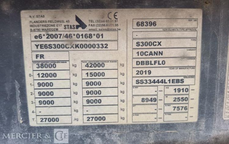STAS SEMI BENNE S300CX  FE-182-QS