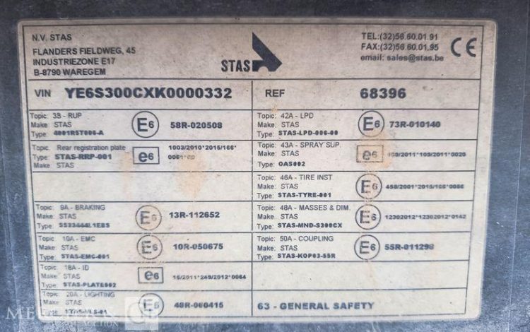 STAS SEMI BENNE S300CX  FE-182-QS