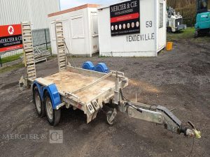 HUBIERE REMORQUE PORTE ENGIN 2 ESSIEUS – PTAC : 3,5 TONNES –  FG-954-HQ
