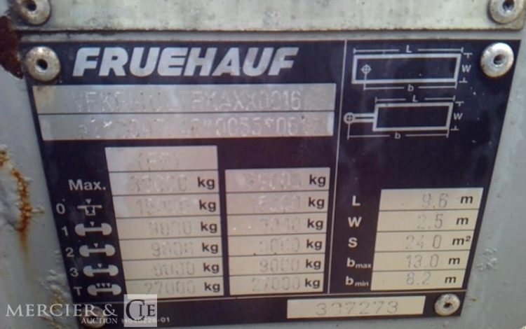 FRUEHAUF SEMI REMORQUE PORTE CONTAINER 3 ESSIEUX PTAC 38T GRIS FH-603-DL