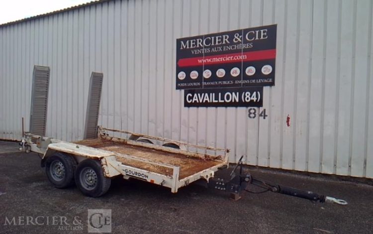 GOURDON REMORQUE PORTE ENGIN 2 ESSIEUX PTAC 3T5 BLANC FR-342-GS