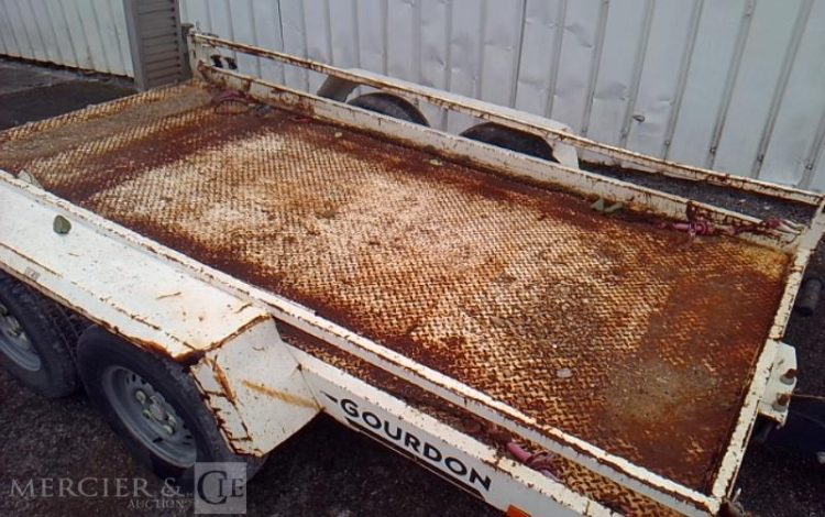 GOURDON REMORQUE PORTE ENGIN 2 ESSIEUX PTAC 3T5 BLANC FR-342-GS