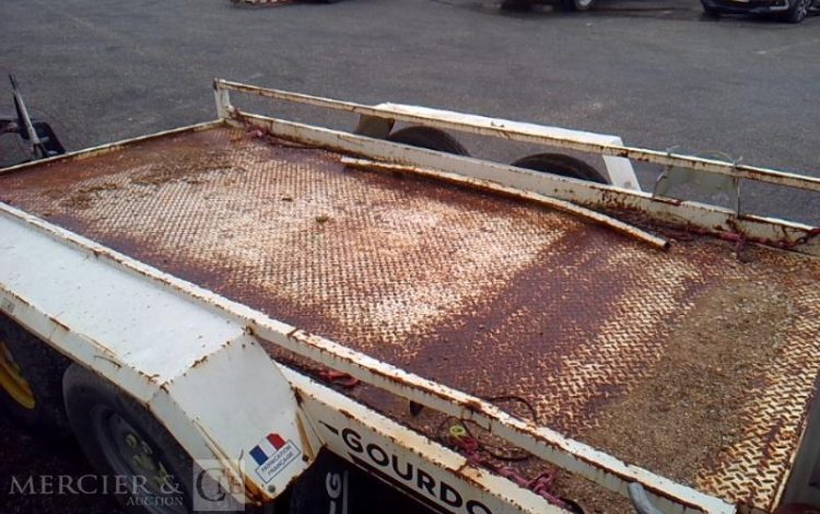 GOURDON REMORQUE PORTE ENGIN 2 ESSIEUX PTAC 3T5 BLANC FR-342-GS