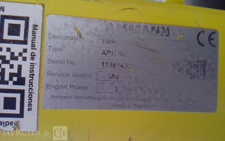 AMMAN PLAQUE VIBRANTE THERMIQUE 400KG JAUNE SD254