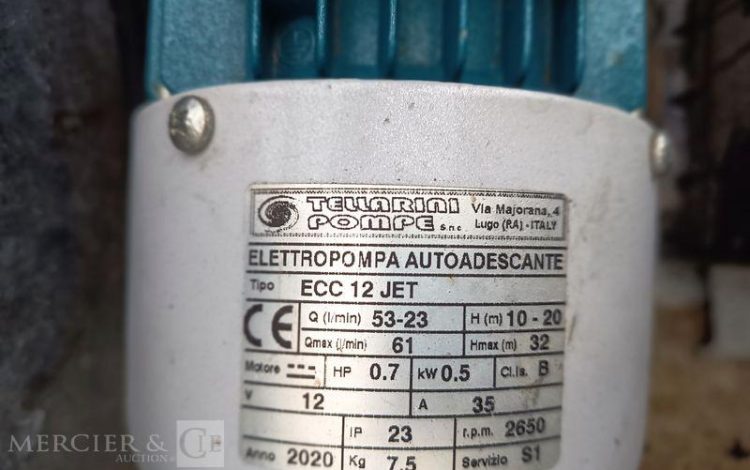 HUBIERE REMORQUE TONNE A EAU 500 LITRES AVEC POMPE A EAU ELECTRIQUE –  TON010007