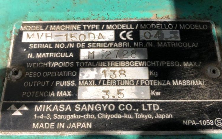 MIKASA MVH-150DA  15MAM22026