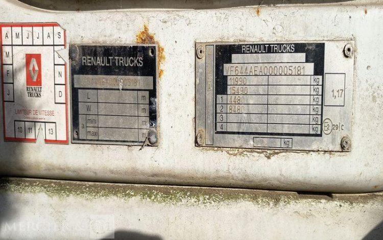 RENAULT MIDLUM 180 DXi CAISSE – PTAC : 11,99 TONNES – DIESEL – ANNEE 2006 BLANC BE-734-SV
