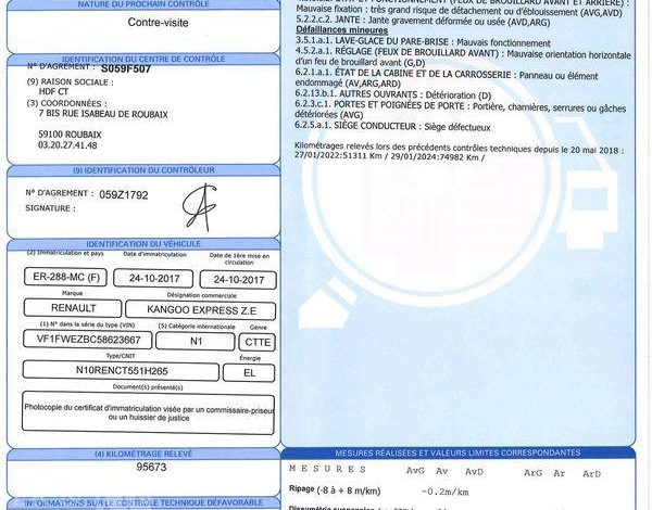 RENAULT KANGOO ZE 33kWh 60ch JAUNE ER-288-MC