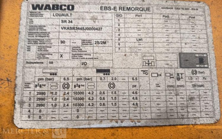 LOUAULT SEMI REMORQUE PORTE ENGIN SR34 3 ESSIEUX – PTAC 45 TONNES –  FC-354-HY