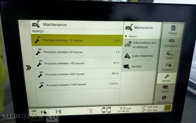 CLAAS TRACTEUR AGRICOLE AXION 830 CMATIC DIESEL – 3353 HEURES – ANNEE 2019  FJ-992-NF