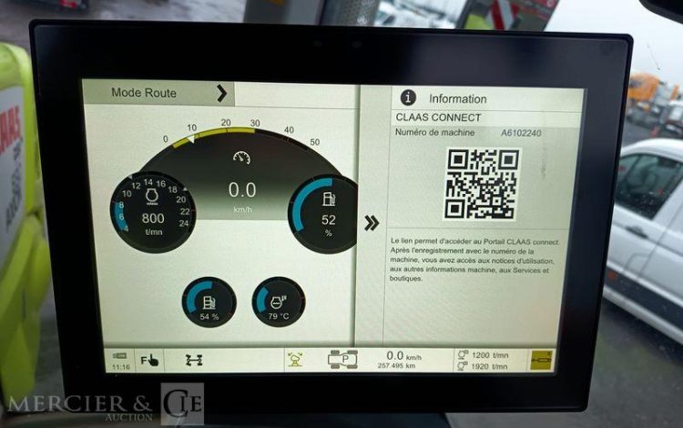CLAAS TRACTEUR AGRICOLE AXION 830 CMATIC DIESEL – 3353 HEURES – ANNEE 2019  FJ-992-NF