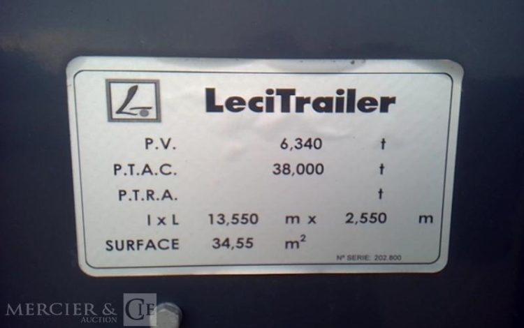 LECITRAILER SEMI-REMORQUE PLATEAU 3 ESSIEUX PTAC 38T GRIS GB-401-HW