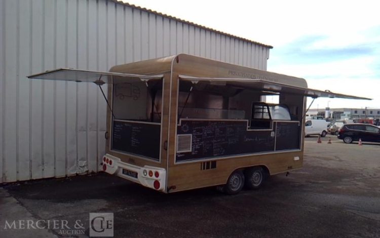 BW TRAILERS REMORQUE L 4200 FOOD TRUCK 2 ESSIEUX PTAC VERT GR-743-KD