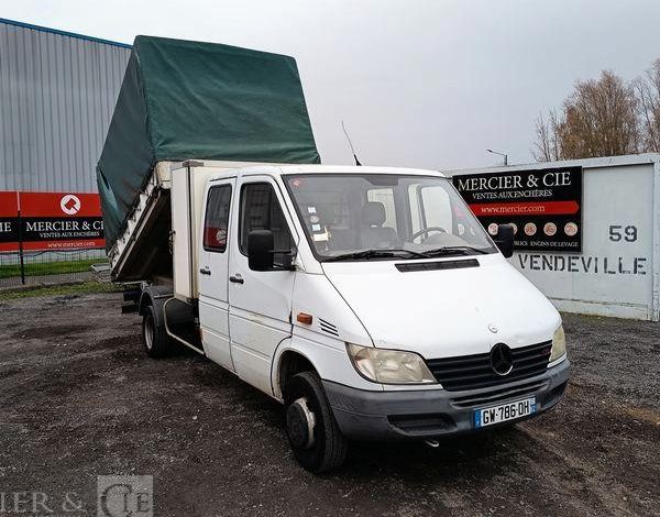 MERCEDES SPRINTER 411CDI 35 2.2D 109 CV  BENNE DOUBLE CABINE – DIESEL – AN 2003 BLANC GW-786-DH