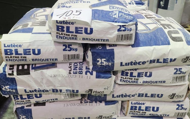 autre Lot de 36 sac de plâtre fin enduire briqueter  de 25kg , marque  Lutèce Bleu  93