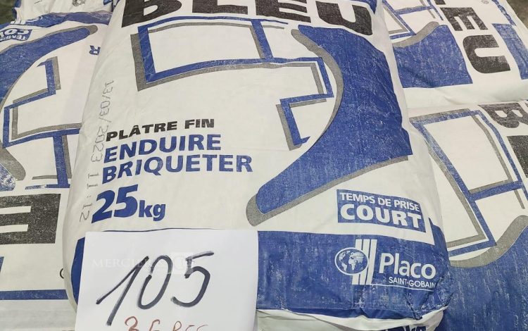 autre Lot de 36 sac de plâtre fin enduire briqueter  de 25kg , marque  Lutèce Bleu  93