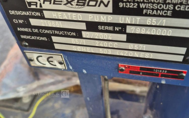 autre Pompe Heated Pump Unit 65/1 série 105748 , volt 400 , watt 7500 marque REXSON  106