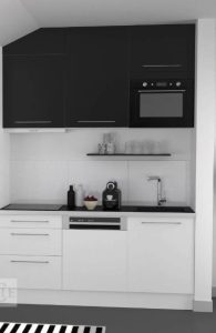 autre Cuisine linéaire compacte  bicolore noir et blanc marque OSKAB  14