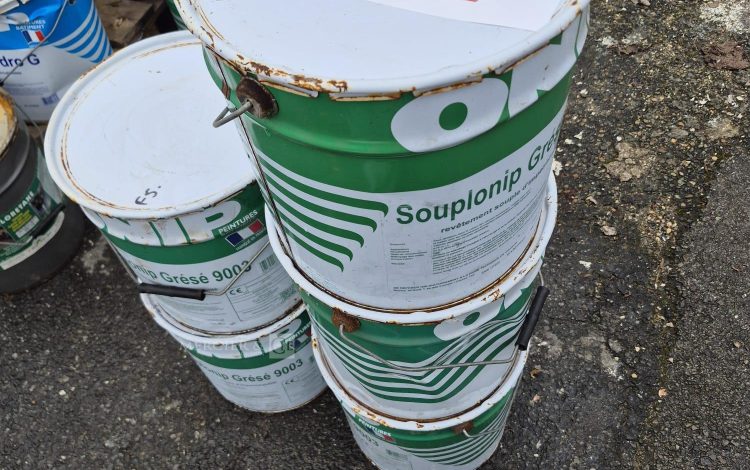 autre Lot de 5 sceaux de revêtement souple d&rsquo;imperméabilité Souplonip Grésé 9003 , 15L  168