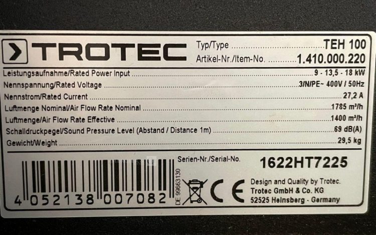 TROTEC TEH100  C18011600