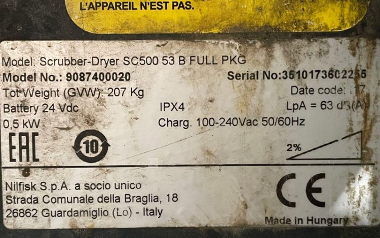 NILFISK SC500 53 B FULL PKG  LAV010004