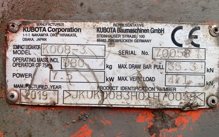 KUBOTA K008-3  101646F