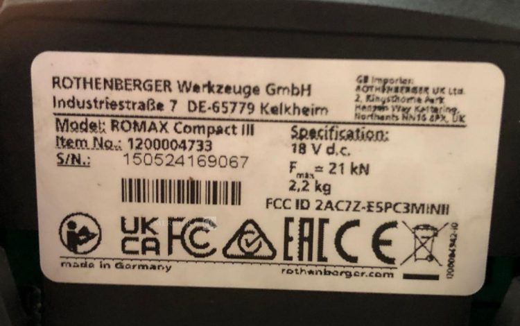 ROTHENBERGER ROMAX COMPACT 3  PIN010185