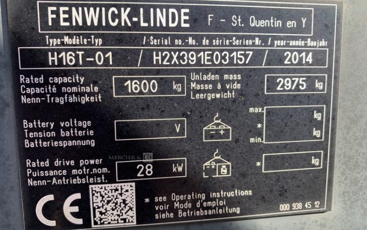 FENWICK H16T-01  VHT3156