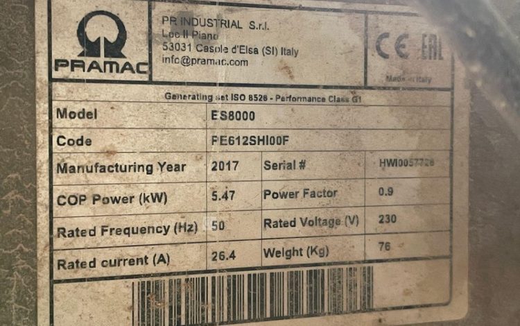 PRAMAC ES8000  61MAM32026