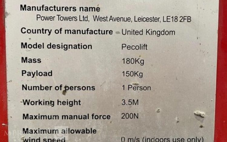 JLG PECO LIFT  60MAM32026