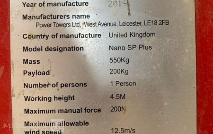 JLG NANO SP PLUS  381162