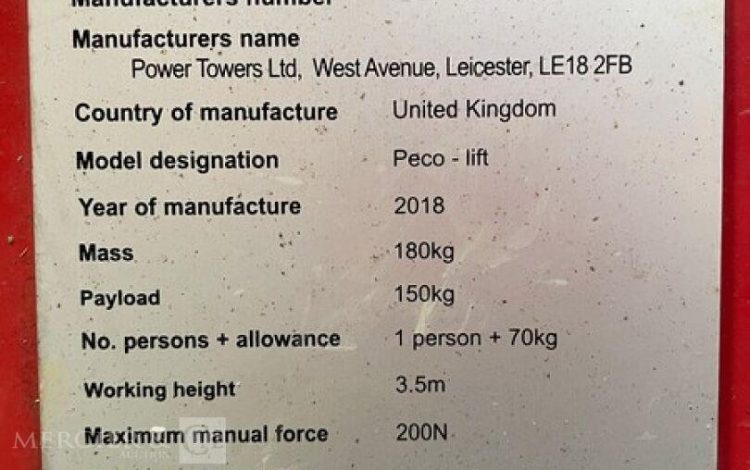 JLG PECO LIFT  49MAM32026