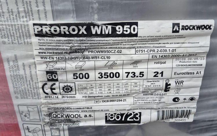 autre Lot de 21 rouleaux de laine de roche Prorox WM 950 , épaisseur 60 marque Rockwoo  220